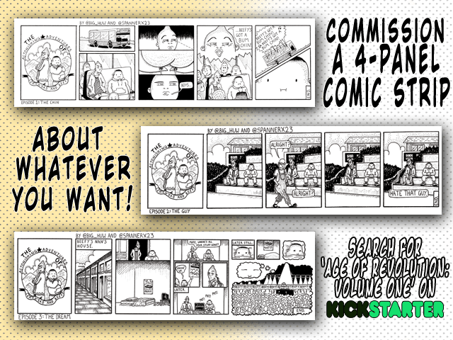 Kickstarter age of revolution new reward tier comic strip commission cosmic anvil