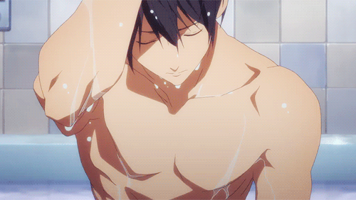 Haruka from Free! getting out a pool